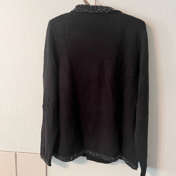 CJ Banks Black Button Up Sparkly Collared Cardigan size X - Picture 4 of 4
